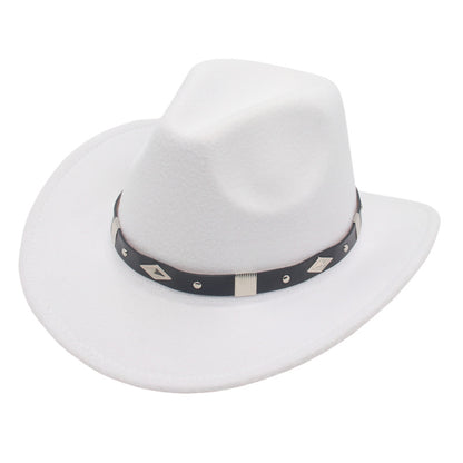 Men's Vintage Western Cowboy Hat Knight Woolen British Felt Hat