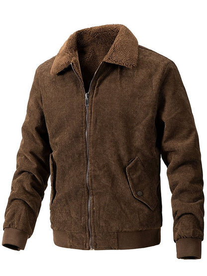 Men's Loose Casual Lapel Plush Jacket