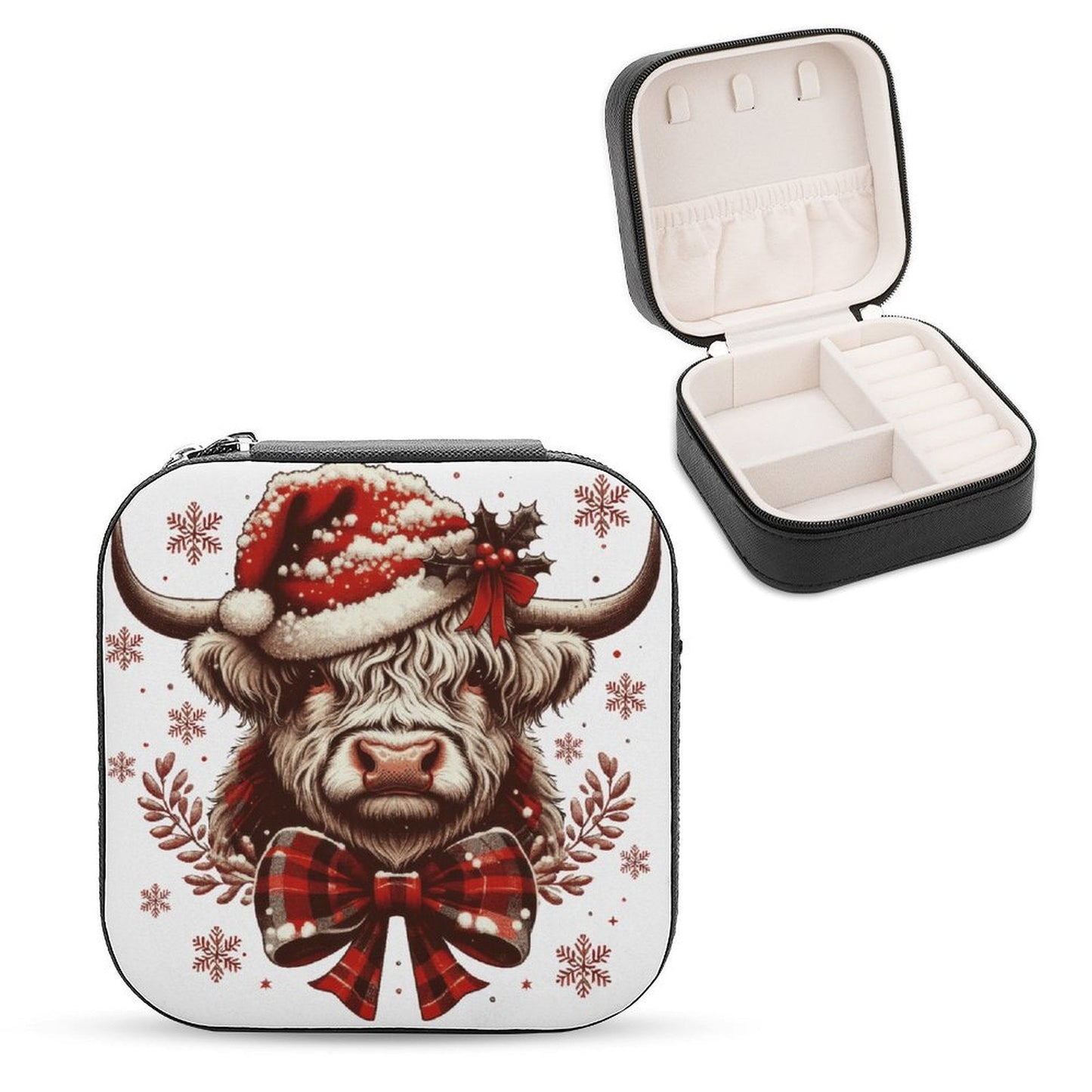 Christmas Highland Cow Jewelry Case