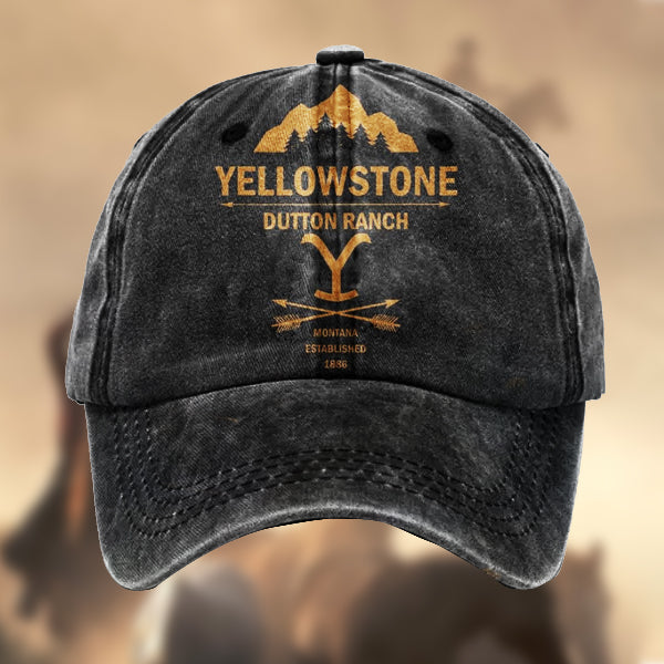 Men's Vintage Yellowstone Cotton Washed Baseball Cap