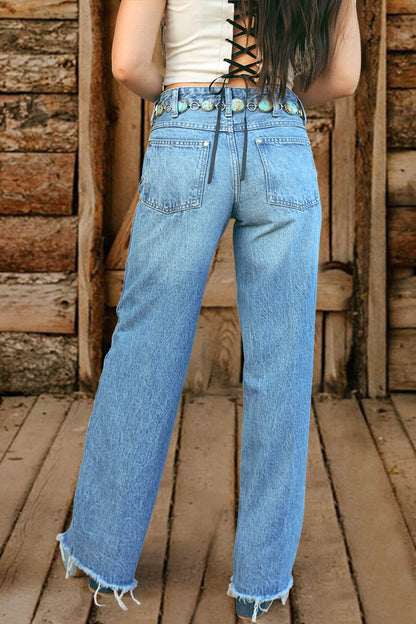 Vintage Washed Wide Leg Jeans