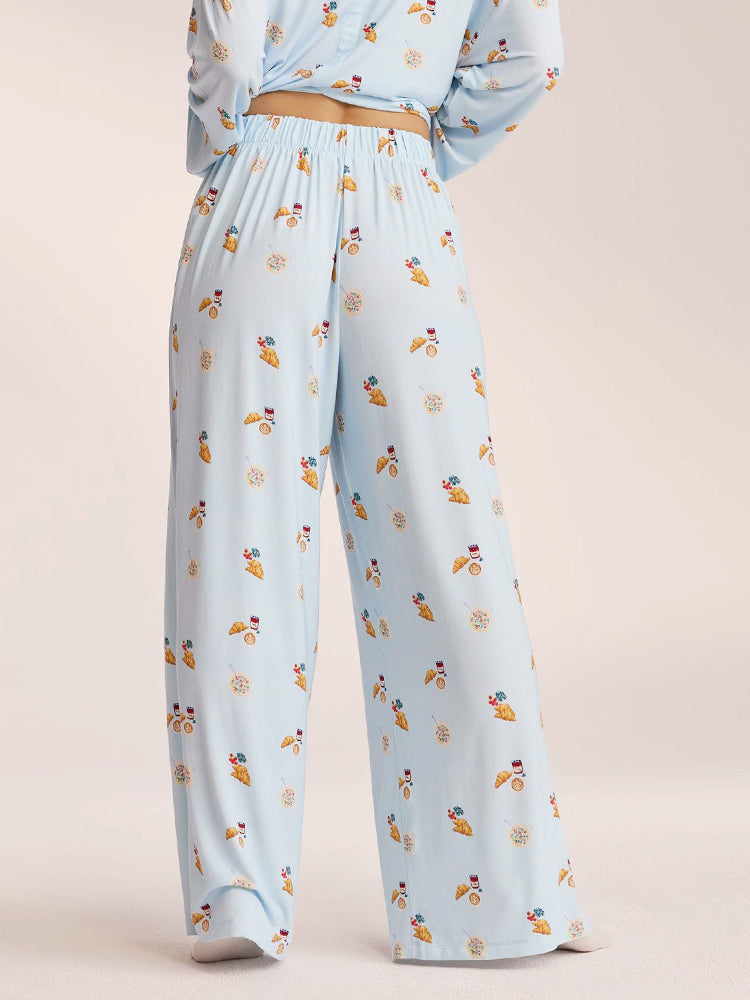 Food Print Pajama Set - Blue