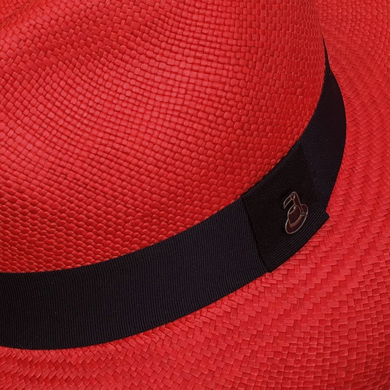 Advanced Original Panama Hat-Red Classic Fedora-Handwoven in Ecuador