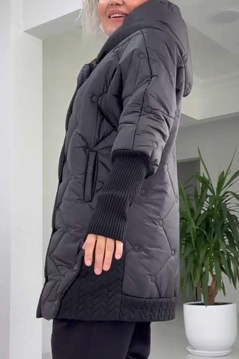 Women's Casual Solid Color Hooded Jacket