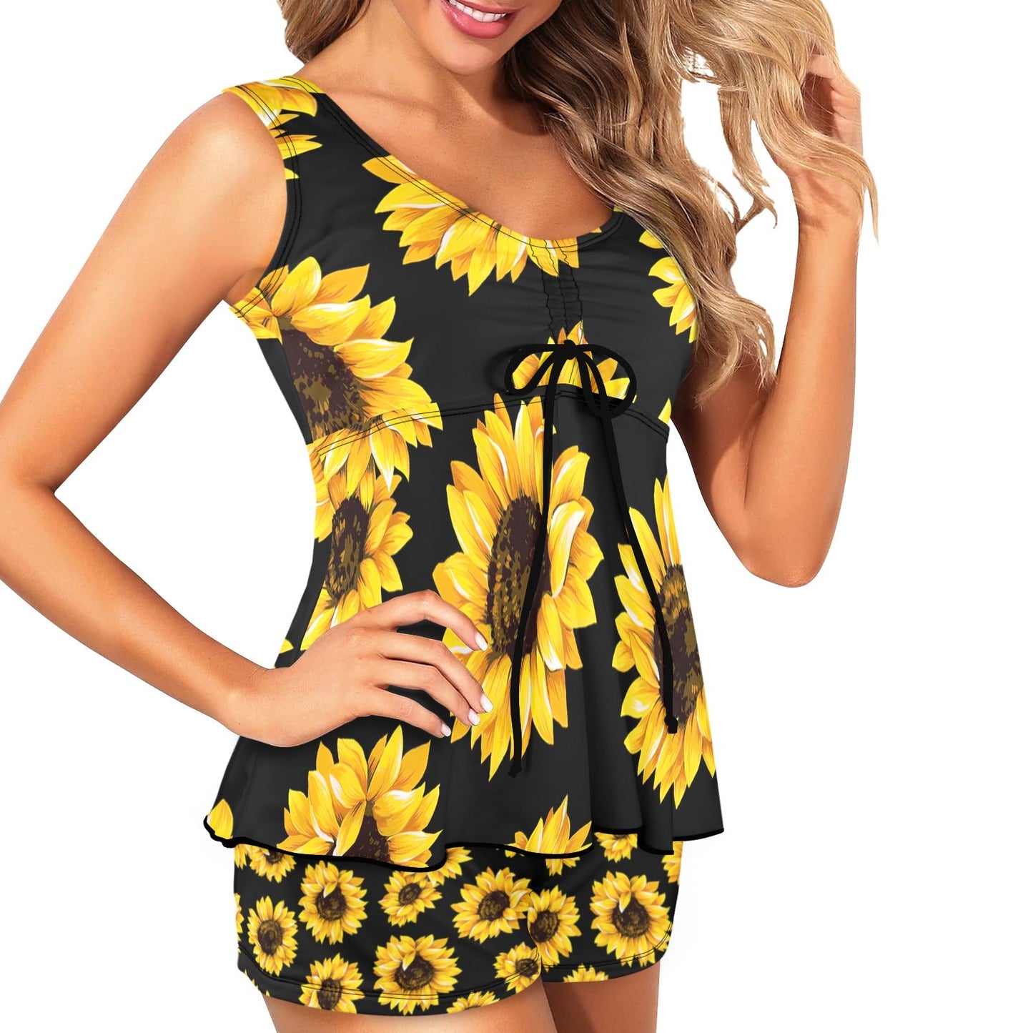 Sunflowers Tankini & Boy Shorts Swim Set