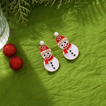 Cute Christmas Snowman Earrings