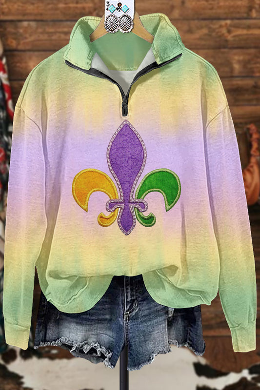 Classic Contrast Mardi Gras Sweatshirt