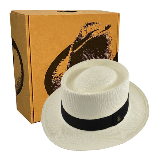 Advanced Original Panama Hat-White Oval Crown-Handwoven in Ecuador