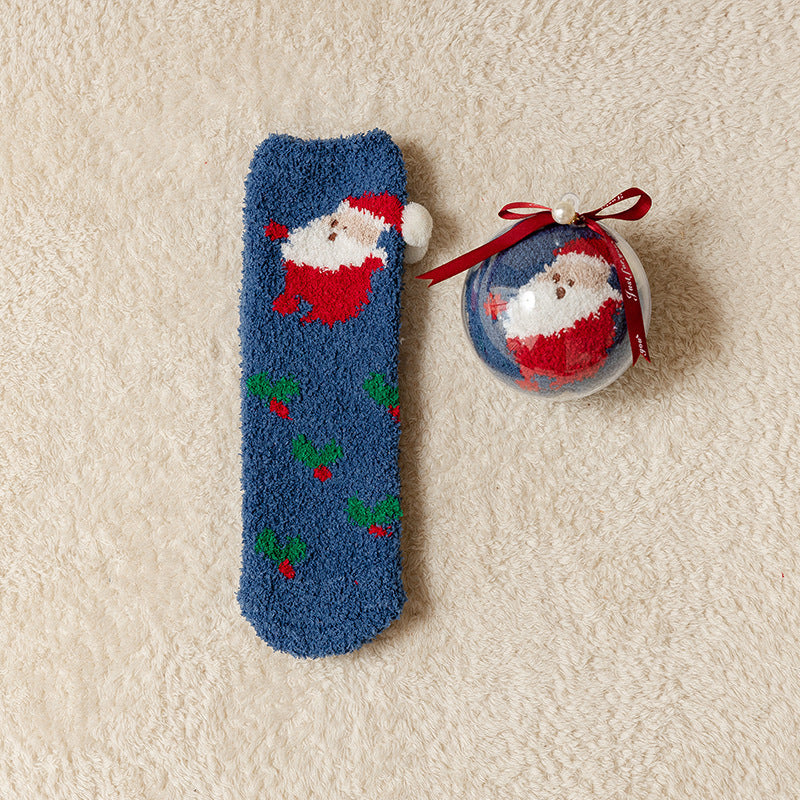 Christmas Cartoon Santa Claus Fuzzy Socks