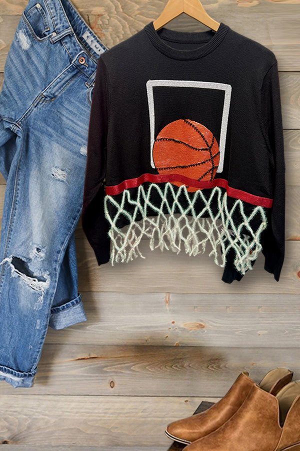 Basketball Net Fringe Sweater