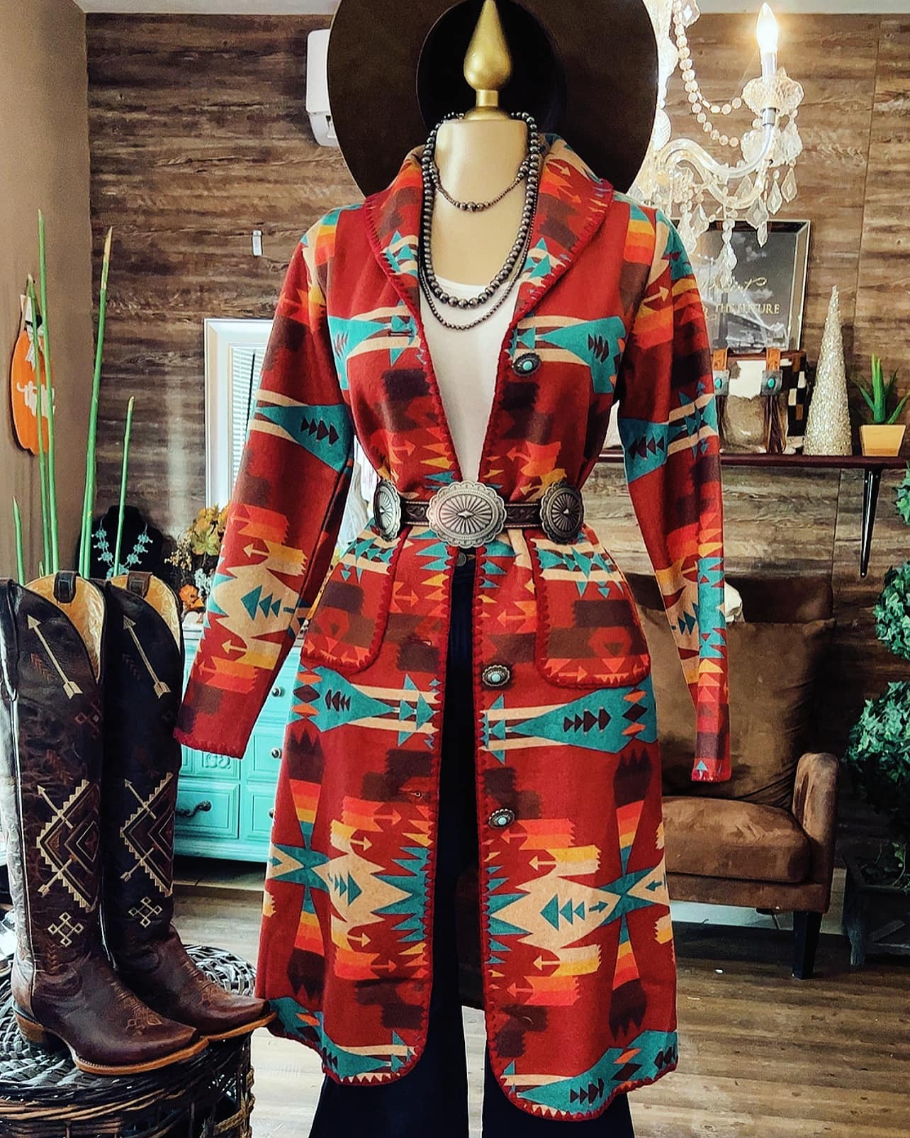 Multicolor Aztec Western Coat