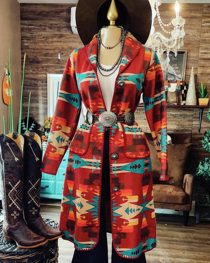 Multicolor Aztec Western Coat