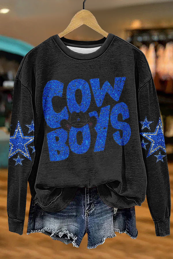 Unique Cowboys Print Sweatshirt