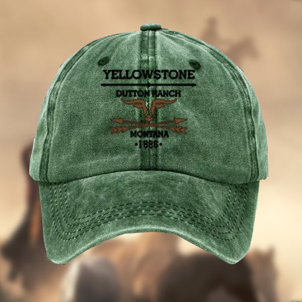 Men's Vintage Yellowstone Cotton Washed Baseball Cap