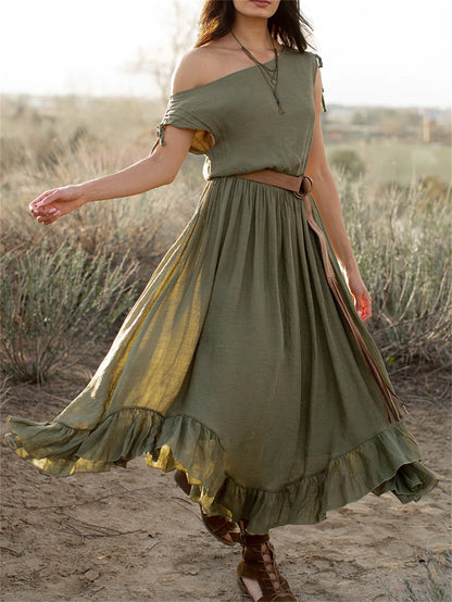 Women Sleeveless Solid Maxi Dress