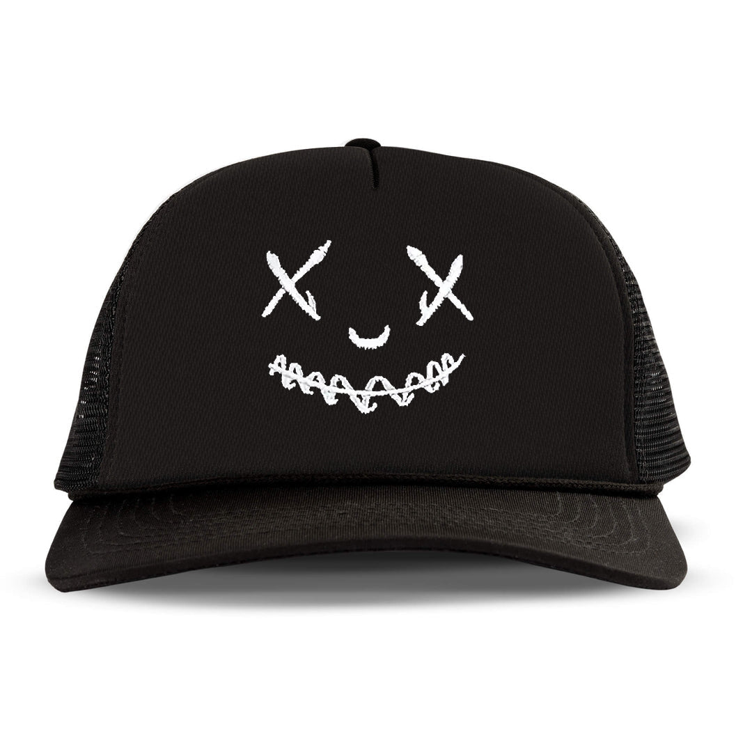 Happy Face Printed Trucker Hat