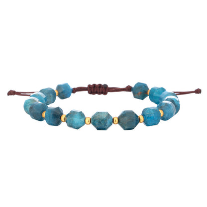 Unisex Blue Apatite Natural Stone Ethnic Bracelet