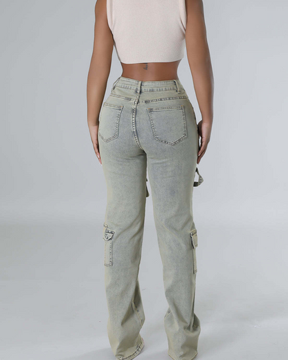 Multi Pocket Overall Jeans