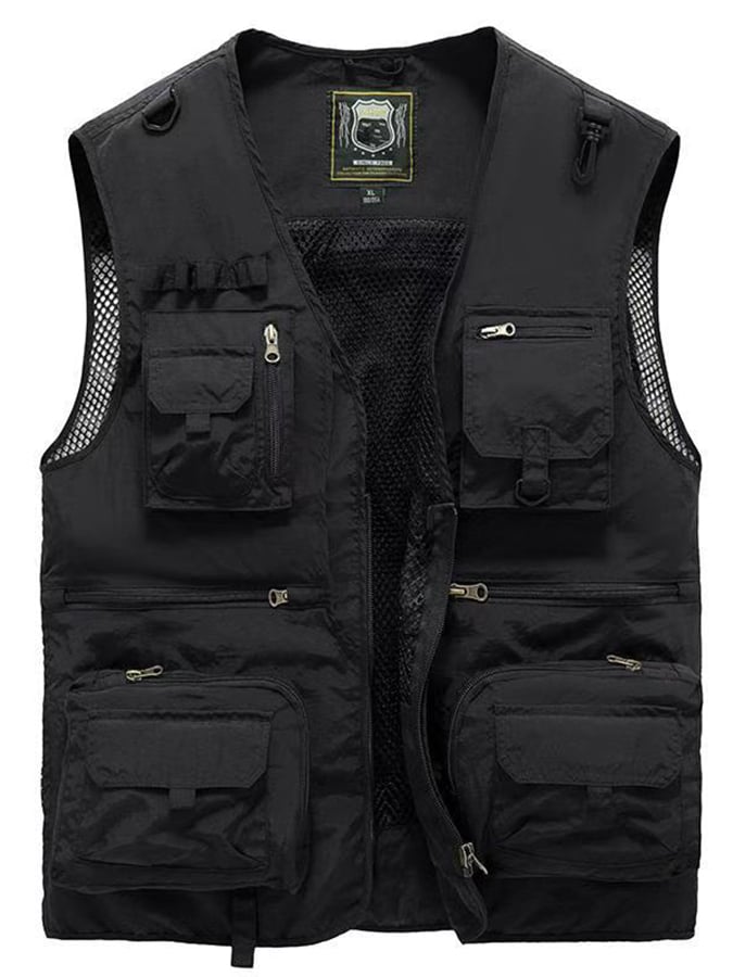 Men's Thin Outdoor Fishing Photography Multi-Pocket Cargo Vest