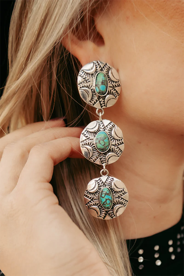 Vintage Ethnic Turquoise Earrings