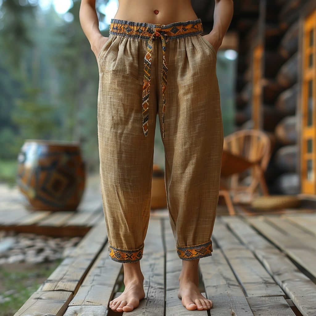 Simple And Comfortable Women's Casual Linen Pants