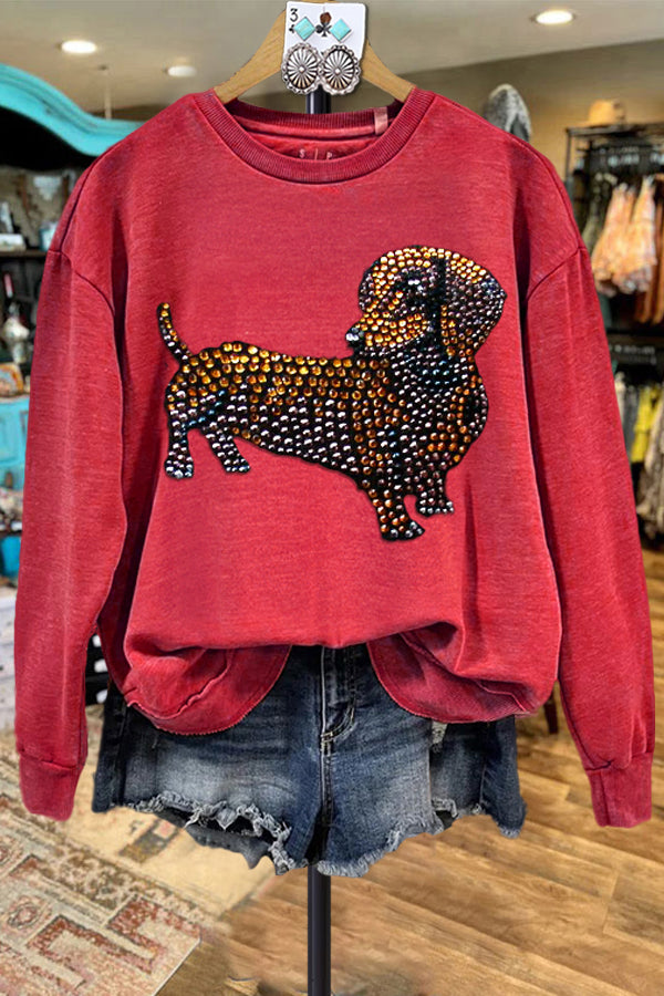 Classic Dachshund Color Block Sweatshirt