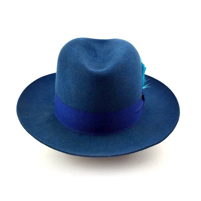 Fedora | | Indigo Blue Wide Brim Hat Men