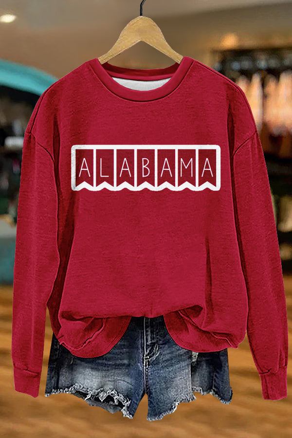 Cozy Gameday Alabama Print Sweatshirt