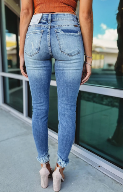 Vintage Casual Ankle Skinny Jeans- Two Colors