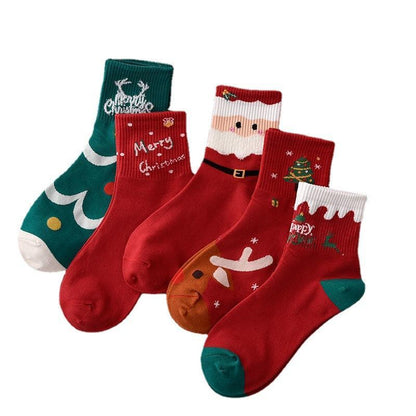 Women's Christmas Midtube Red Year of Birth Socks