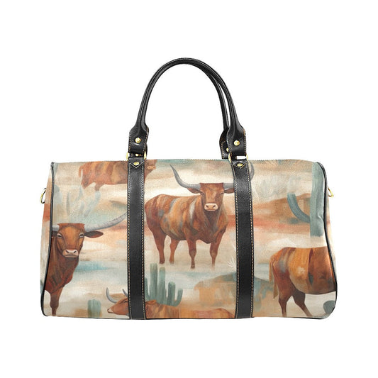 Watercolor Cattle Desert Small Travel Bag