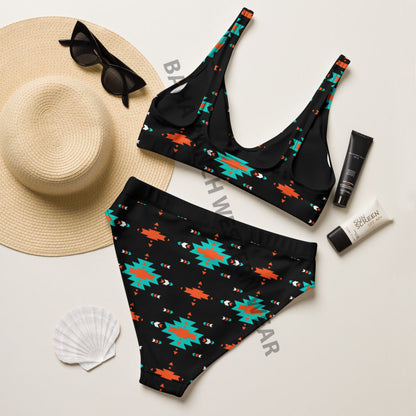 Yeehaw Turquoise & Orange Aztec Bikini