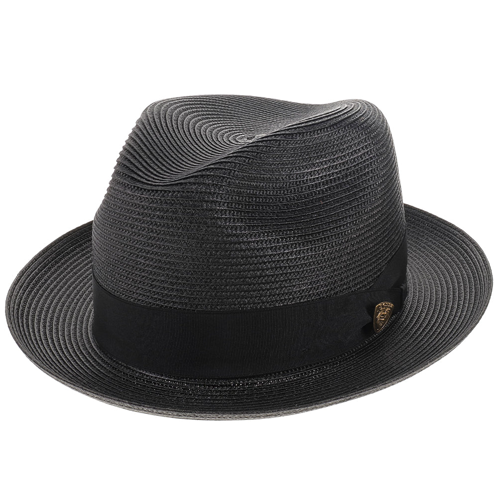 Classic Blue Straw Fedora Hat