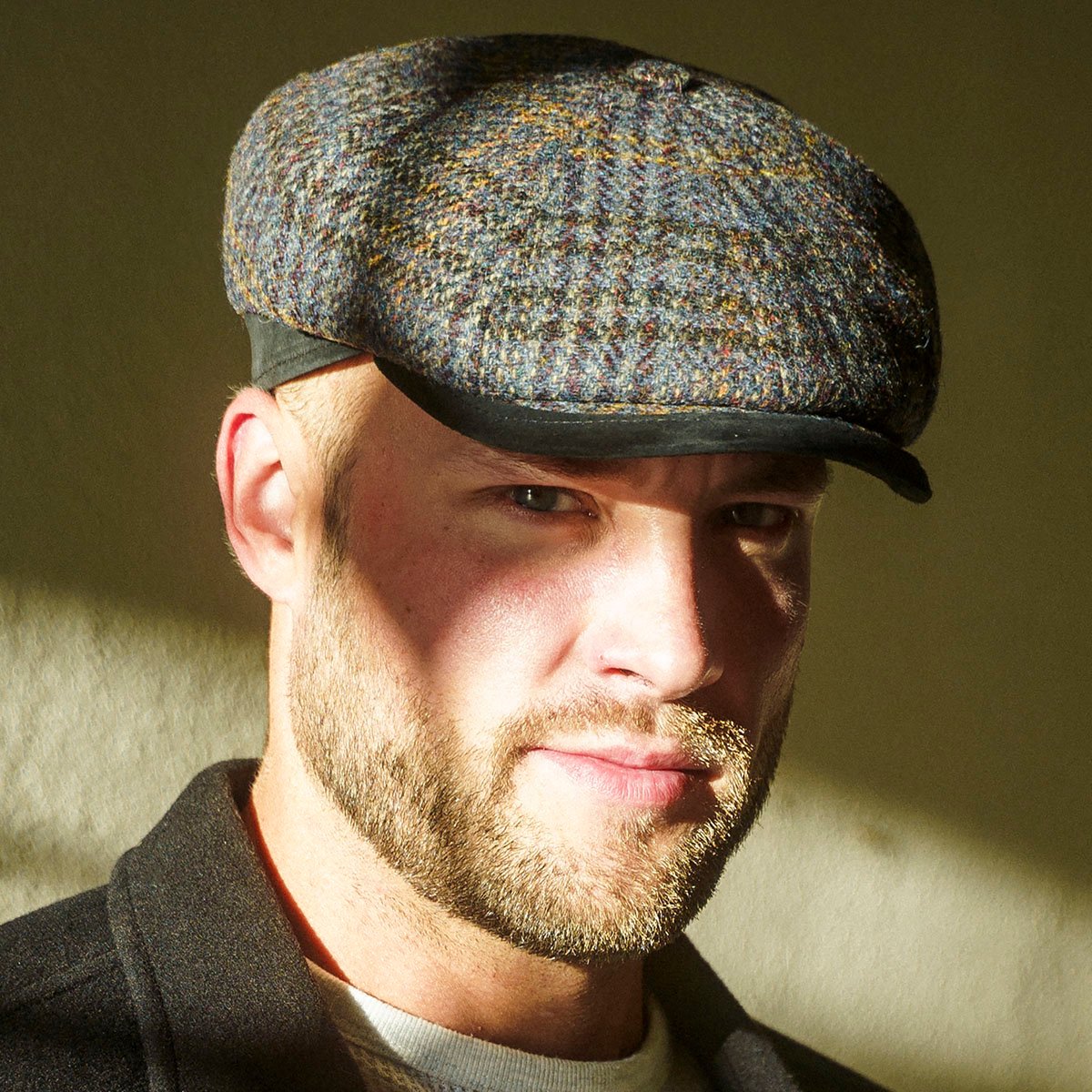 [NEW!]PEAKED CAPS Genuine Scottish Harris Tweed 8 Panels Man Cap Malone