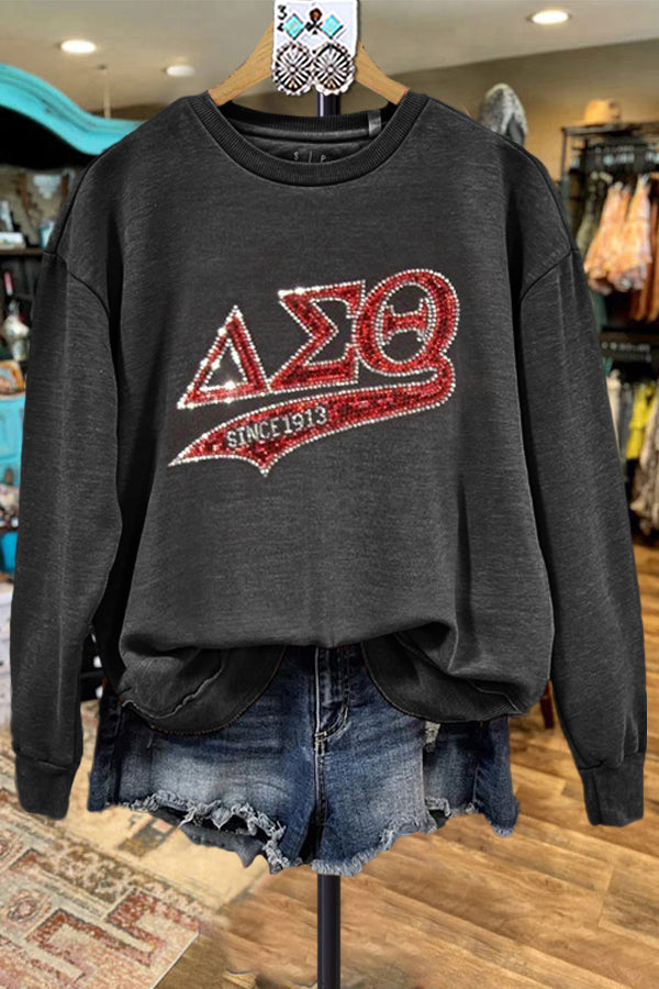 Elegant Contrasting Color Delta Sigma Theta Sweatshirt