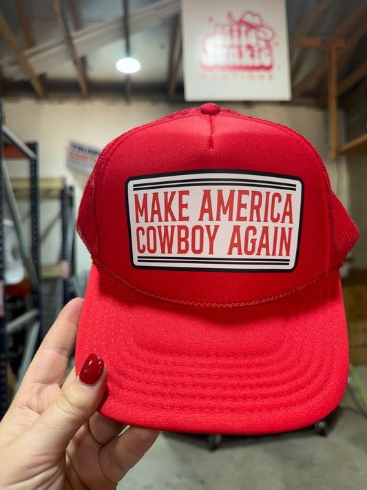 Make America Cowboy Again Banner Trucker Hat