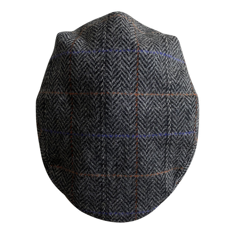 THE PEAKED Marl Flat Hat Taran-Harris Tweed