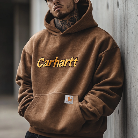 Men's Vintage Embroidered Graphic Outdoor Hoodie Streetwear