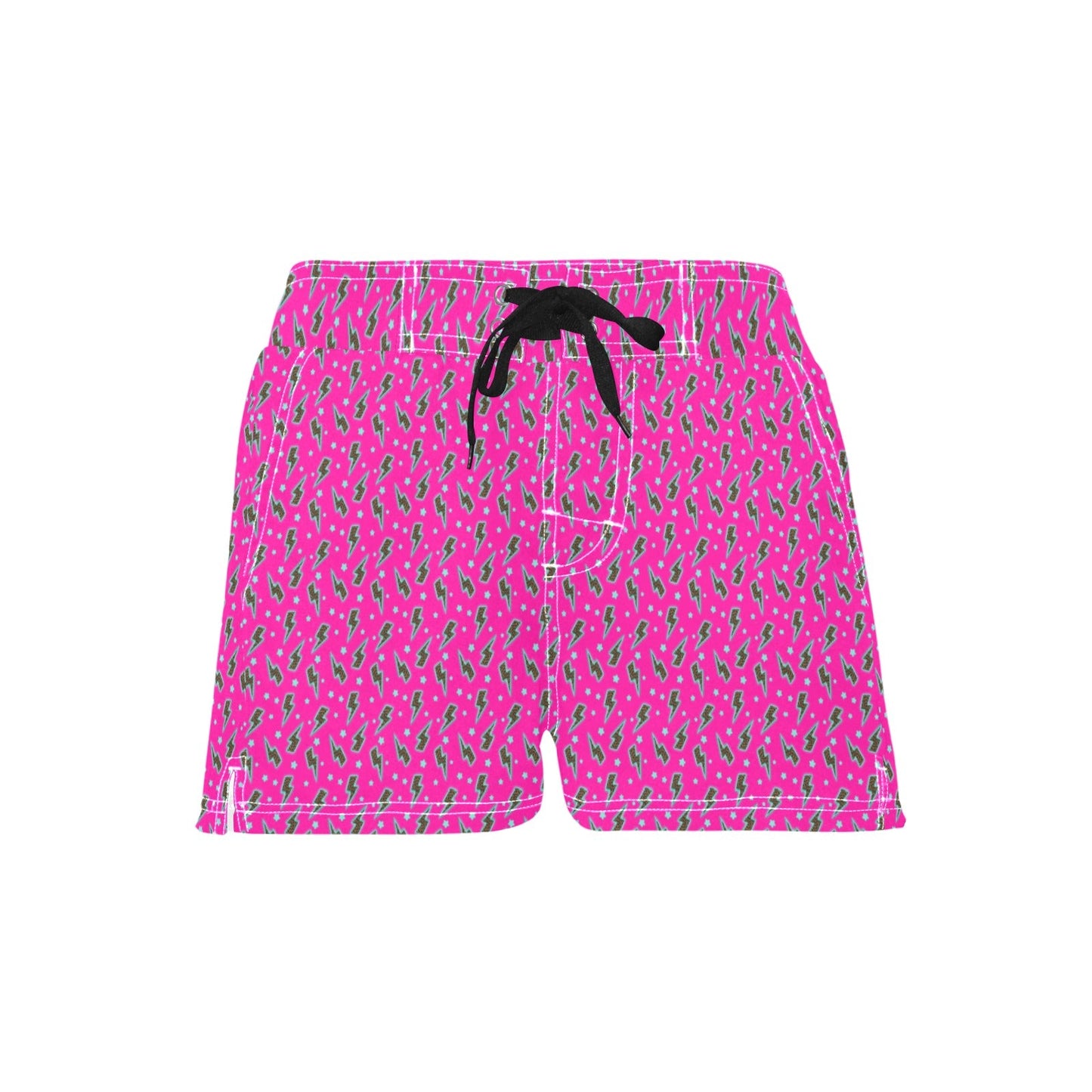 Women's Pink Lightning Bolt Beach Board Shorts