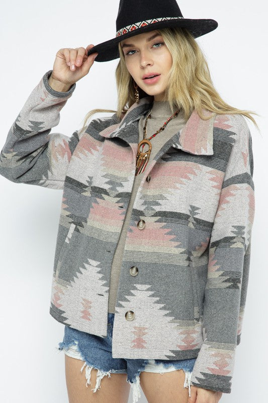 Soft Comfy Lightweight Aztec Pattern Jacket choice of colors