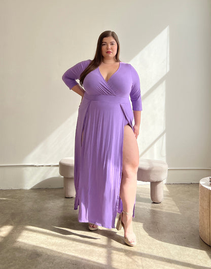 Plus Size Sultry Double Slit Dress