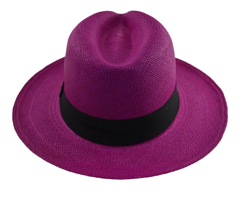 Fuchsia Classic Fedora | Genuine Panama Hat | Toquilla Straw | Handwoven in Ecuador - EA - HatBox Included