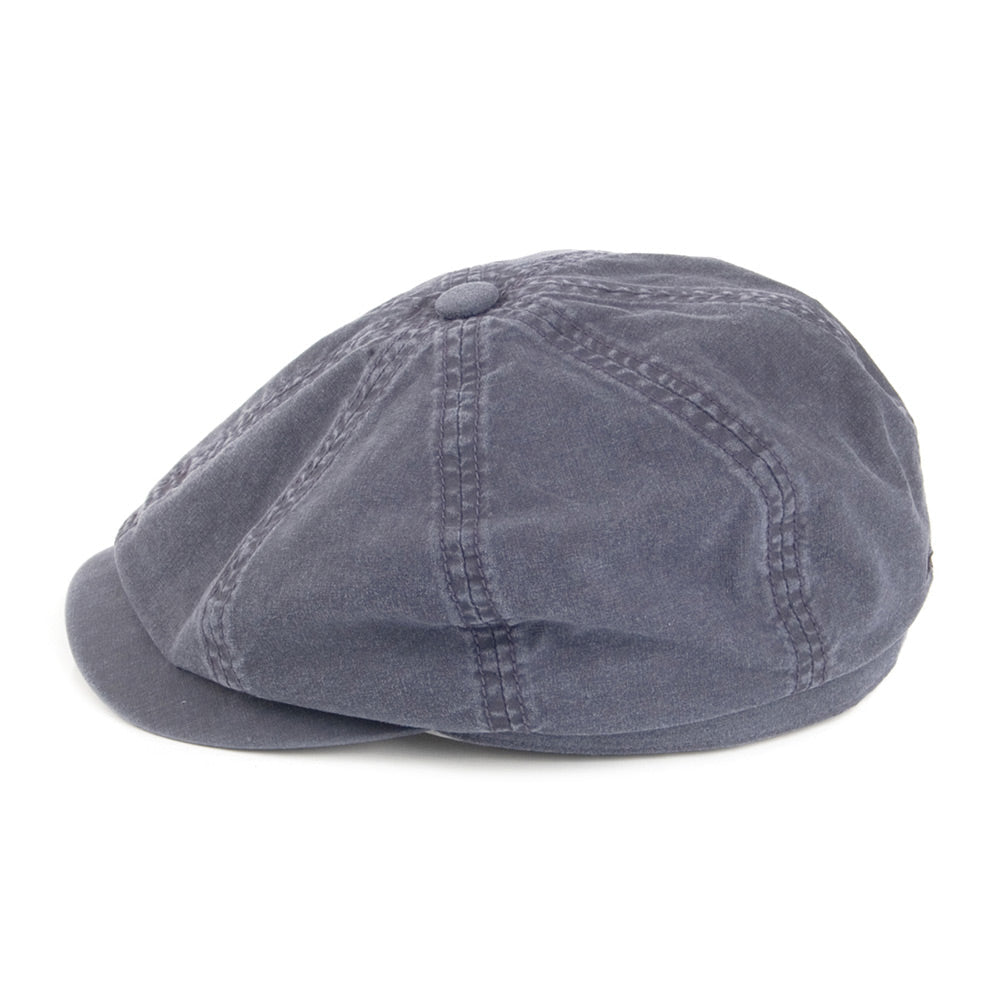 SHELBY - Hatteras Washed Organic Cotton Newsboy Cap - Navy Blue