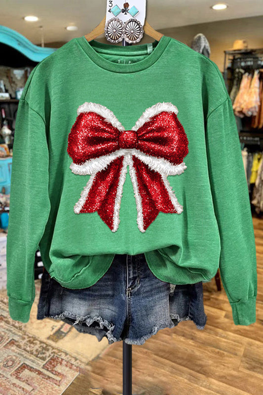 Retro Contrast Color Christmas Sweatshirt