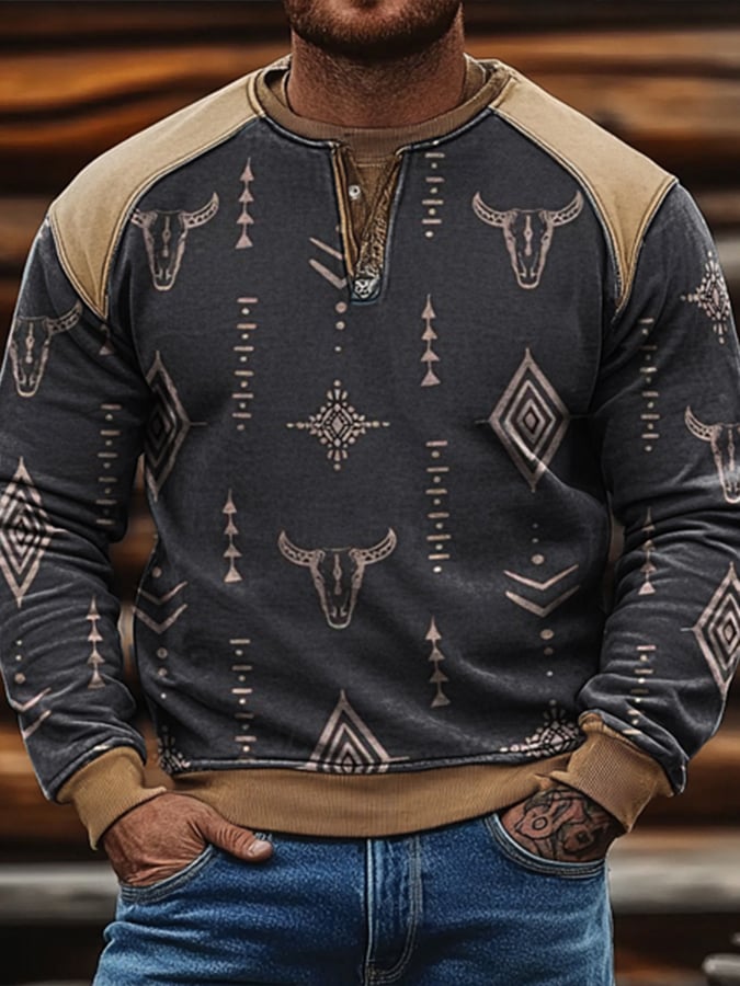 Men's Retro Western Sweatshirt