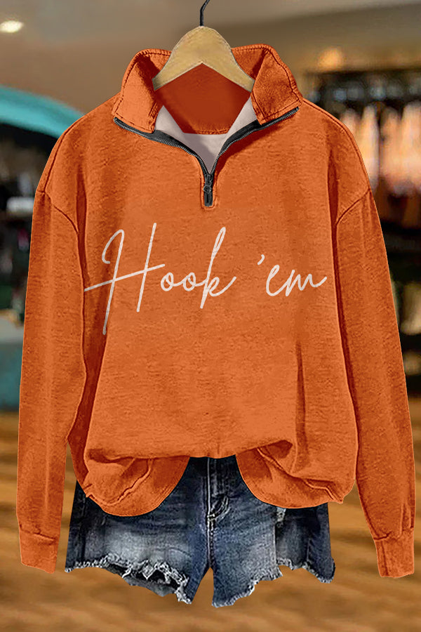 Chic Gameday Texas Longhorn Print Sweatshirt