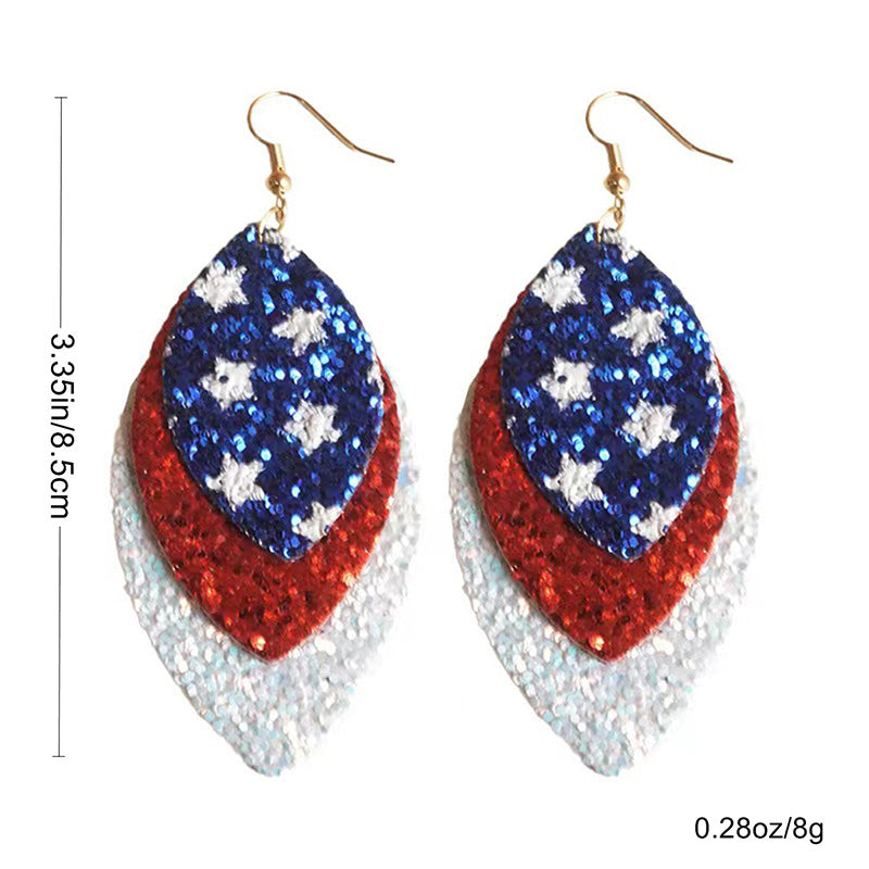 Sequin Independence Day Earrings