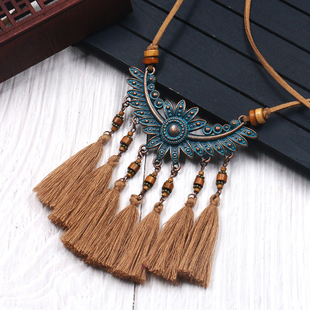 Female Ethnic Style Tassel Necklace