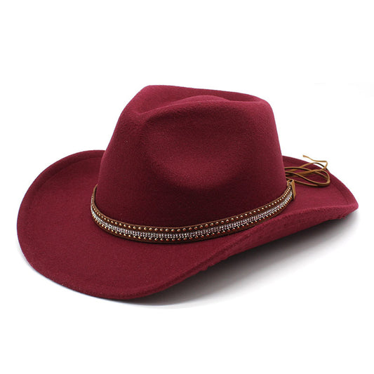 Nicholas Western Cowboy Hat- Wine Red