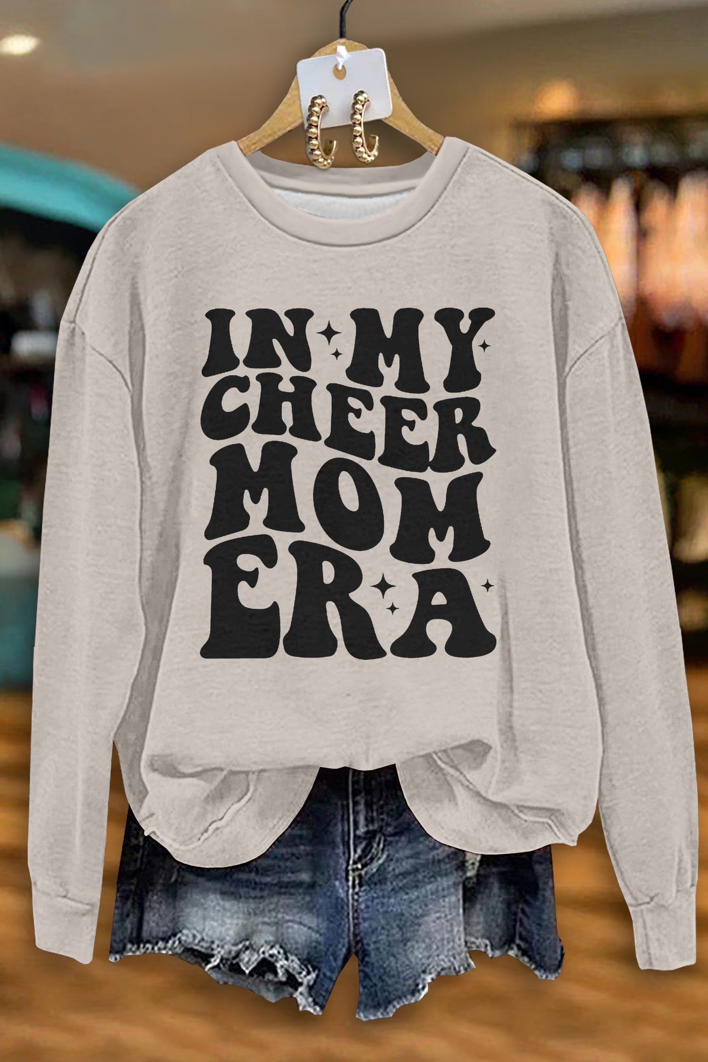 Game Day In My Cheer Mom Era Print Sweatshirt